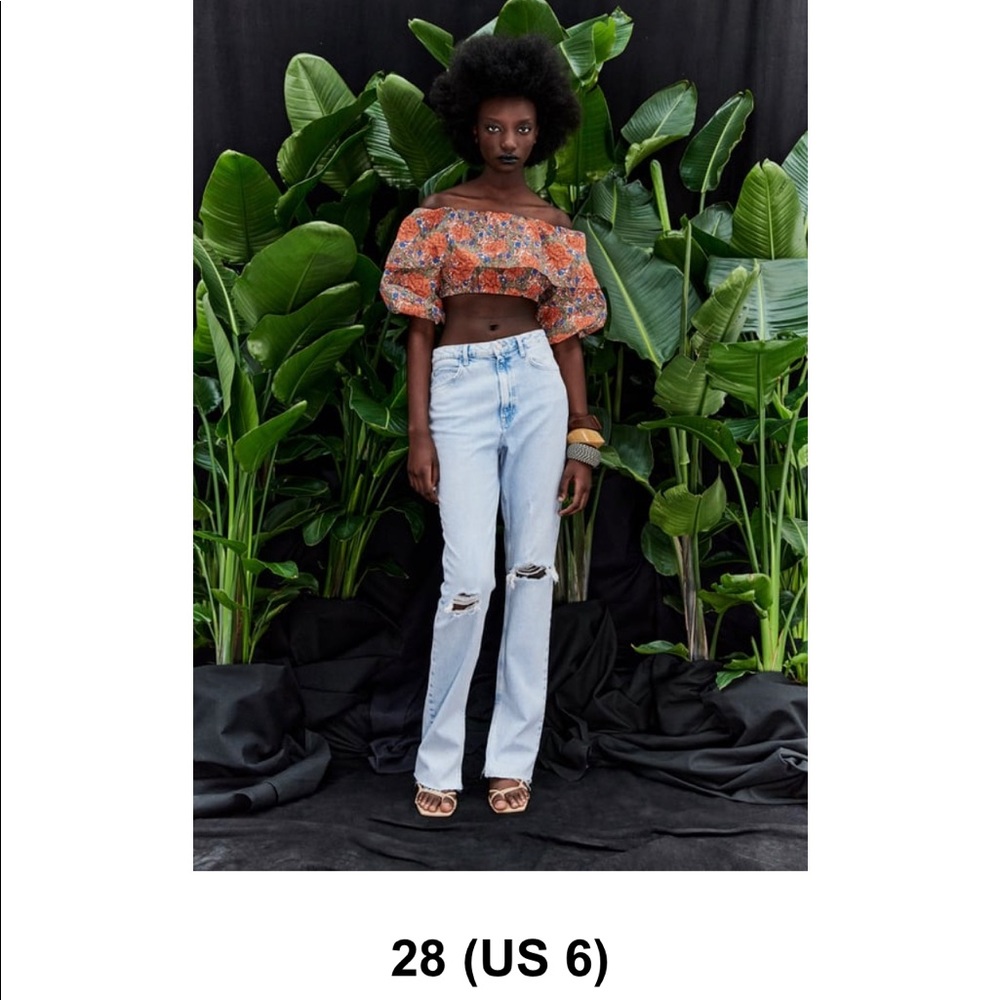 Zara light wash boot cut jeans